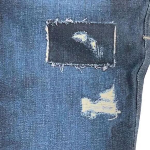 Inc Denim Dark Wash Faux Distressed Design Women's Stretch Jeans Size 2 - Picture 5 of 8